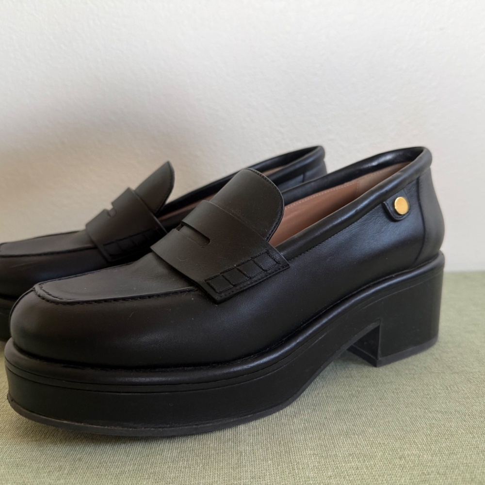 Laurence Dacade Ivone Black Leather Chunky Loafers Made in Italy - Picture 5 of 12